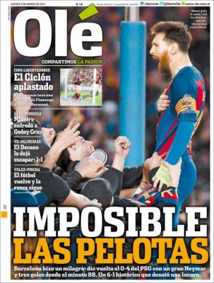 La prensa internacional se rinde a la 'noche mágica' del Barcelona