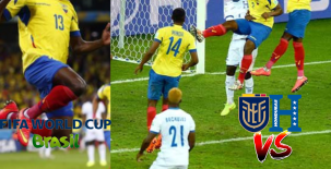 Ecuador y Honduras se enfrentaron en la segunda jornada del Mundial de Brasil 2014. Los dos goles los anotó Enner Valencia.