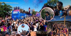 Fotos del festejo del Barcelona: la burla al Real Madrid, los cánticos al Espanyol, el look de Araujo y el jugador que le regaló flores a Rashford. ¿Qué estaba tomando Flick? ¿Fumó Szczesny?