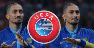 Raphinha puede recibir una dura sanción de partte de UEFA.