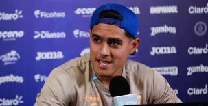 El delantero del Lech Poznan de Polonia, Luis Palma, habló en conferencia de prensa de la Selección de Honduras en Houston, Texas.