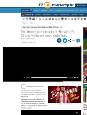 La reacción de los medios tras el fichaje del Choco Lozano por Girona