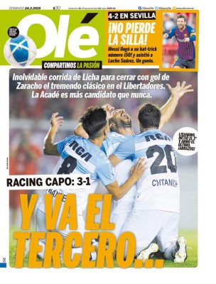 Así lucen las portadas del mundo el día después del hattrick de Messi al Sevilla
