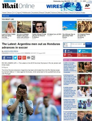 Prensa internacional se rinde a Honduras tras eliminar a Argentina