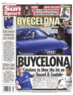 Neymar, protagonista de las portadas por el mundo con su salida del Barcelona