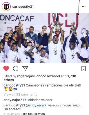 El festejo íntimo de los jugadores del Olimpia tras ganar la copa de Liga Concacaf