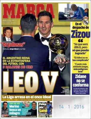 Las portadas del mundo deportivo se rinden a Lío Messi