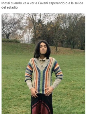 Los memes humillan a Messi tras su cruce con Cavani en el Argentina-Uruguay