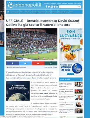 Prensa Italiana brinda los detalles de la salida de David Suazo y anuncia su sustituto