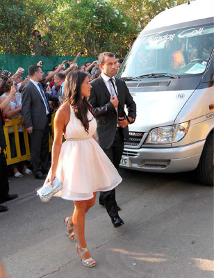 Xavi Hernández contrae matrimonio en Blanes con Nuria Cunillera.