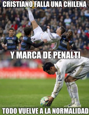 Le llueven burlas a Cristiano Ronaldo por fallar chilenas y marcar de penal