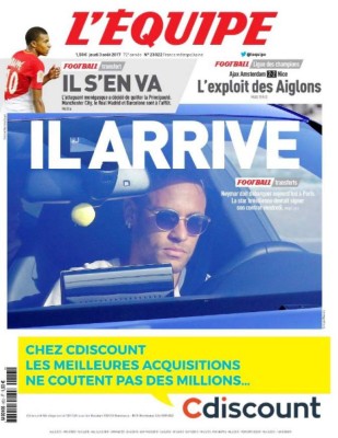 Neymar, protagonista de las portadas por el mundo con su salida del Barcelona