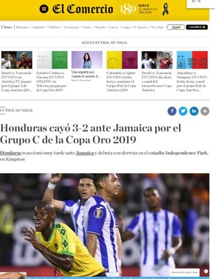 Así ve la prensa internacional la derrota de Honduras ante Jamaica en Copa Oro