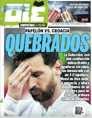 ¡BRUTAL! Las portadas de todo el mundo contra Argentina: 'Damos pena'