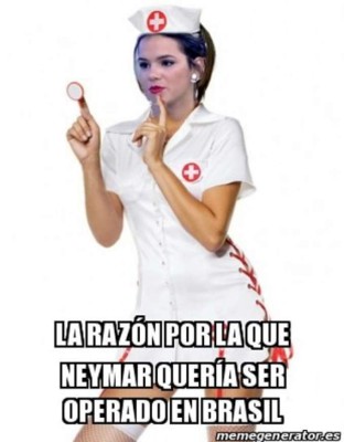 Las tremendas burlas que dejó la lesión y operación de Neymar en Brasil