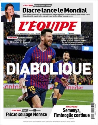 Messi se roba las portada del mundo tras su exhibición contra el Liverpool en Champions