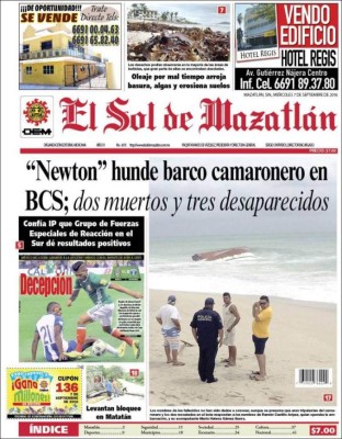 Titulares de portadas en México: '¿Por los suelos, a qué juega?'
