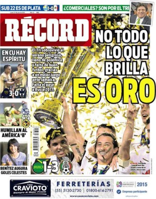 Portadas en México destacan el poco brillo de su Copa Oro