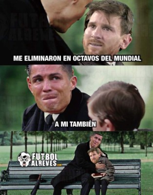 ¡Siguen los memes! Cristiano y Messi son atacados tras eliminación de Portugal y Argentina