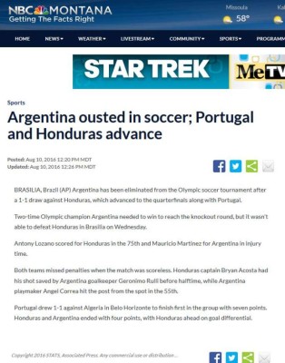 Prensa internacional se rinde a Honduras tras eliminar a Argentina