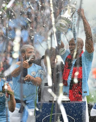 Así celebró el Manchester City el título de la FA Cup en Inglaterra