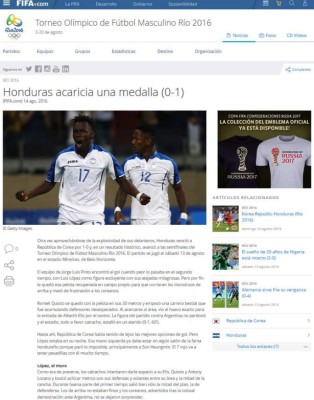 Prensa internacional: Hazaña de Honduras en los Juegos Olímpicos de Río