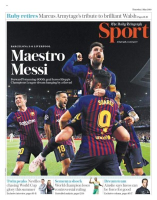 Messi se roba las portada del mundo tras su exhibición contra el Liverpool en Champions