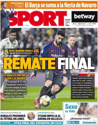 Las portadas por el mundo: Barcelona buscará 'rematar' al Real Madrid en el clásico