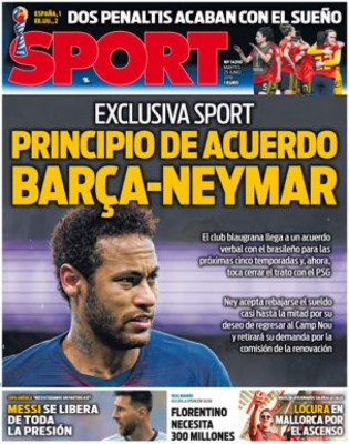 Lo que dice la prensa mundial del fichaje de Neymar de vuelta al Barcelona