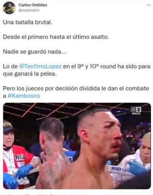 Brutal mensaje de Mauricio Dubón a Teófimo tras perder ante Kambosos: 'Sigue siendo la mera verg...'