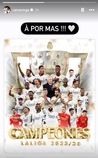 Bellingham con su madre y Rodrygo desde el carro: así celebraron los jugadores del Real Madrid el título de LaLiga