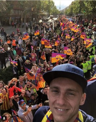 FOTOS: La gran celebración del FC Barcelona por el doblete en España