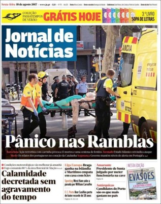 Las impactantes portadas en el mundo tras atentado en Barcelona