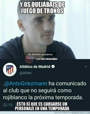 Griezmann y Barcelona, protagonistas en los mejores memes del día
