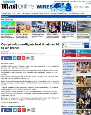 Prensa internacional despide con dignidad a Honduras de los Juegos Olímpicos