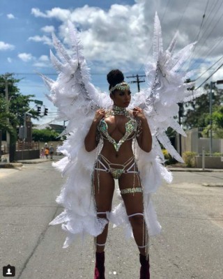 ¡Qué atrevida! El explosivo disfraz de la novia de Usain Bolt en el carnaval de Jamaica