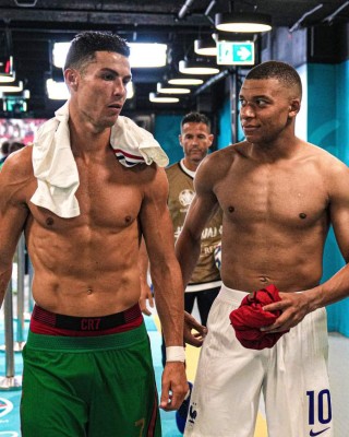 Cristiano Ronaldo se parte de la risa con Mbappé y la foto que lleva el portugués de Georgina Rodríguez