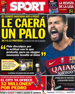Principales portadas de los diarios deportivos del mundo
