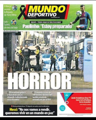 Las impactantes portadas en el mundo tras atentado en Barcelona