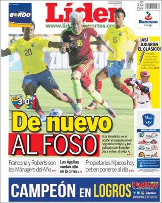 ¡CALIENTE! Las portadas que dejó la fecha de eliminatoria mundialista