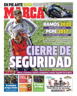 JUEVES: Las portadas de los periódicos deportivos más importantes