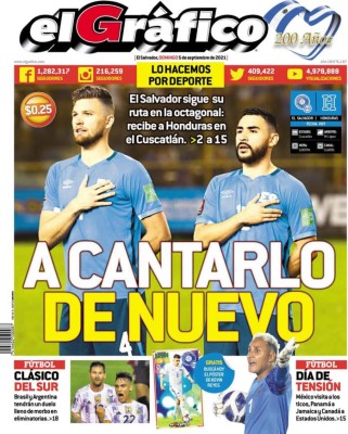 Paternidad catracha y piden a Honduras que deje el drama: lo que dice la prensa salvadoreña sobre el choque de esta tarde