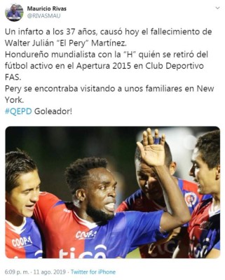 Lo que dice la prensa internacional sobre la muerte de Walter 'Pery” Martínez