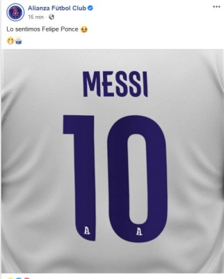 Con cuatro de Honduras: A Messi le ponen camisetas de otros clubes tras decir que no sigue en Barcelona
