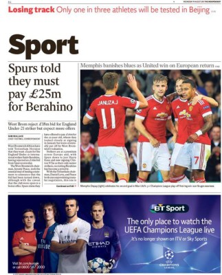 Principales portadas de los diarios deportivos del mundo