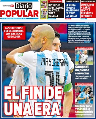 Las portadas de los diarios del mundo tras la eliminación de Messi y Cristiano de Rusia