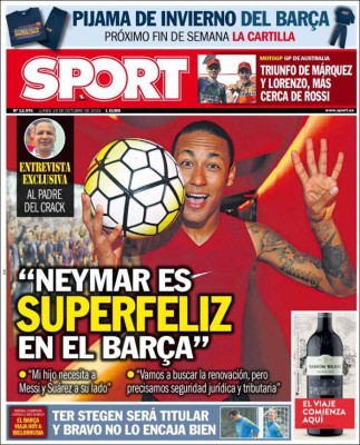 Las portadas deportivas en el mundo de este lunes 19 de octubre
