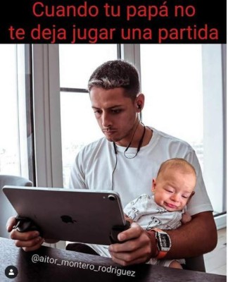 Chicharito Hernández busca el mejor meme para su hijo y las redes explotan