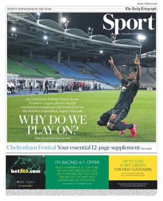 La pandemia del coronavirus se roba las portadas deportivas por el mundo: 'Stop ya'