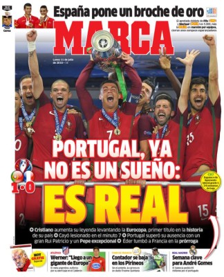 Las portadas en el mundo tras la conquista de Cristiano con Portugal